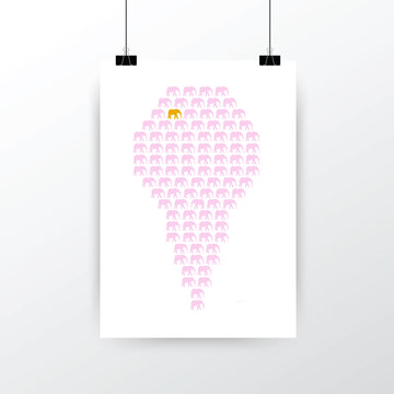 'Herd of Hope' Limited Edition Artwork - Baby Pink/Gold