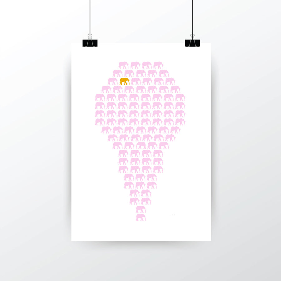 'Herd of Hope' Limited Edition Artwork - Baby Pink/Gold