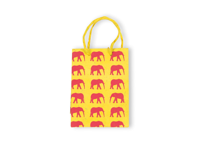 Yellow & Hot Pink Elephant Conservation Gift Bag