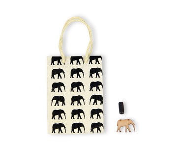 Natural & Black Elephant Conservation Gift Bag