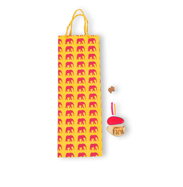 Yellow & Hot Pink Elephant Conservation Gift Bag