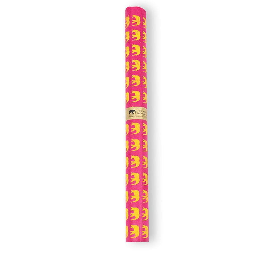 Hot Pink & Yellow Elephant Gift Wrap