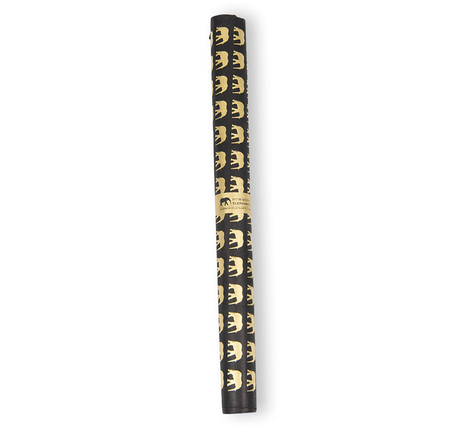 Black & Gold Elephant Conservation Gift Wrap
